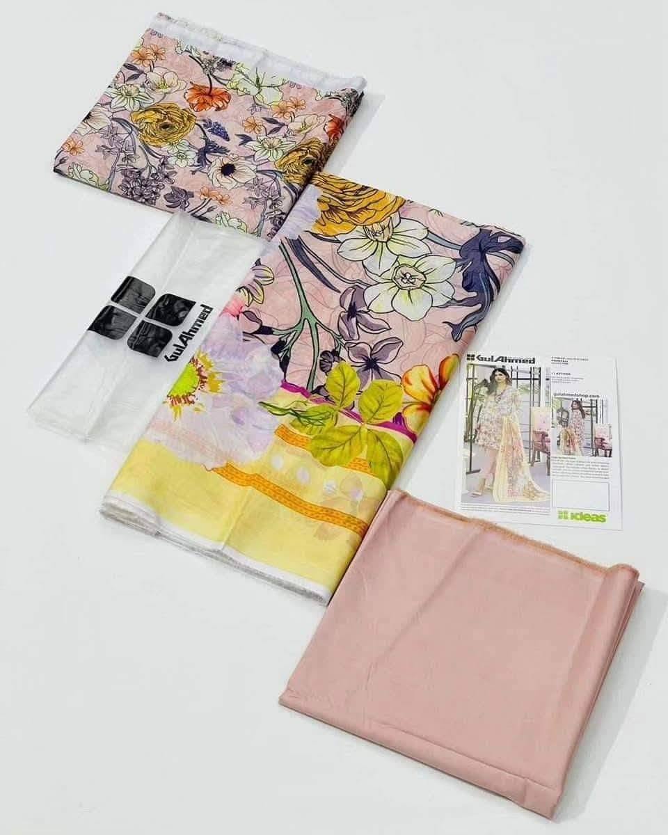 Gul Ahmed Printed Lawn Unstitched 3Pc Suit