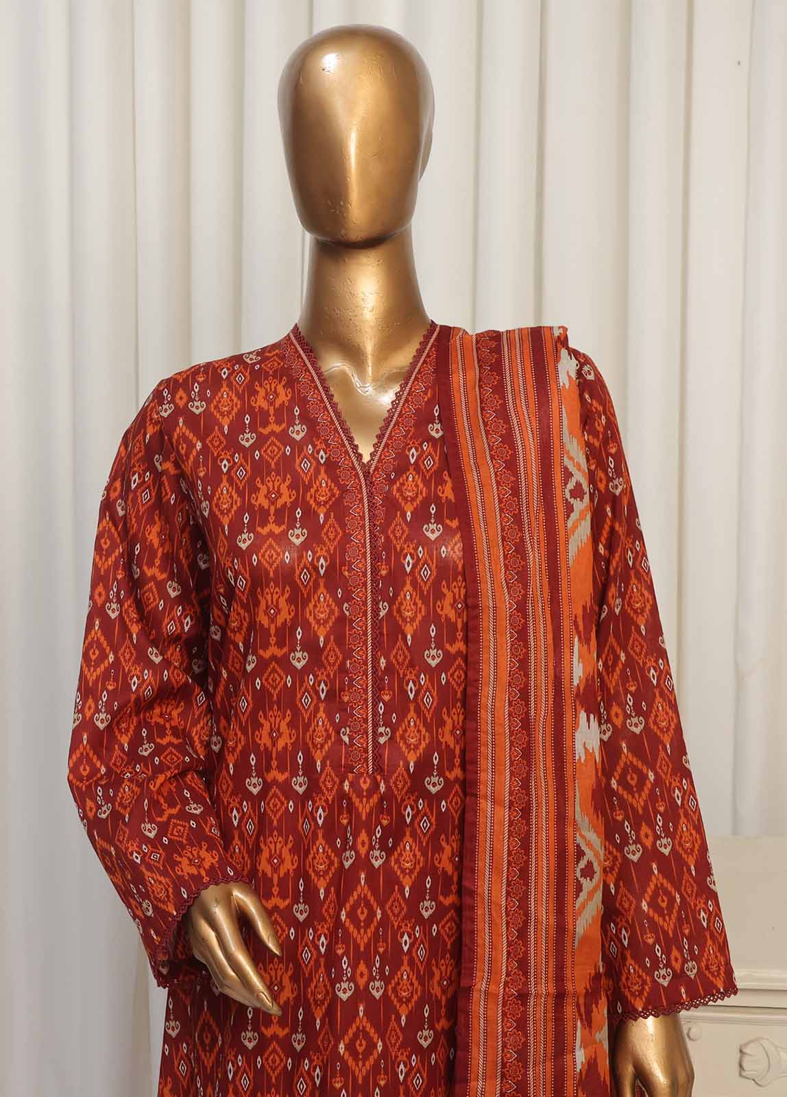 Bin Saeed Printed Lawn Stitched 3 Piece Suit