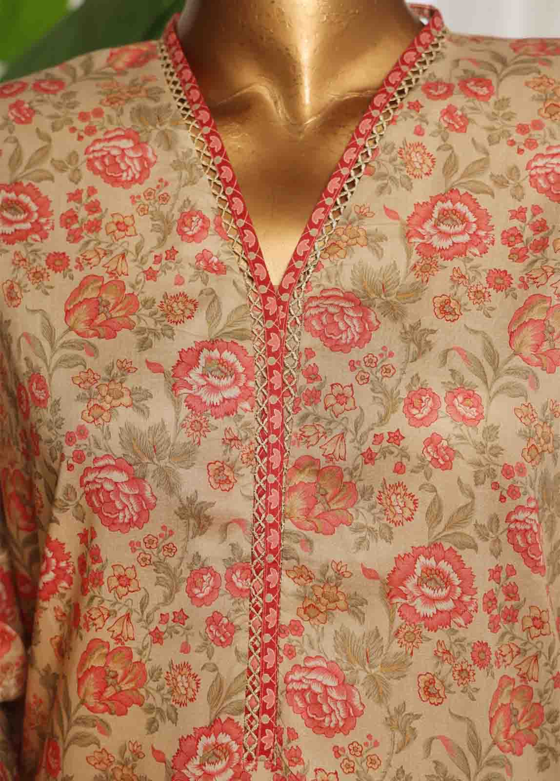 Bin Saeed Printed Lawn Stitched 3 Piece Suit