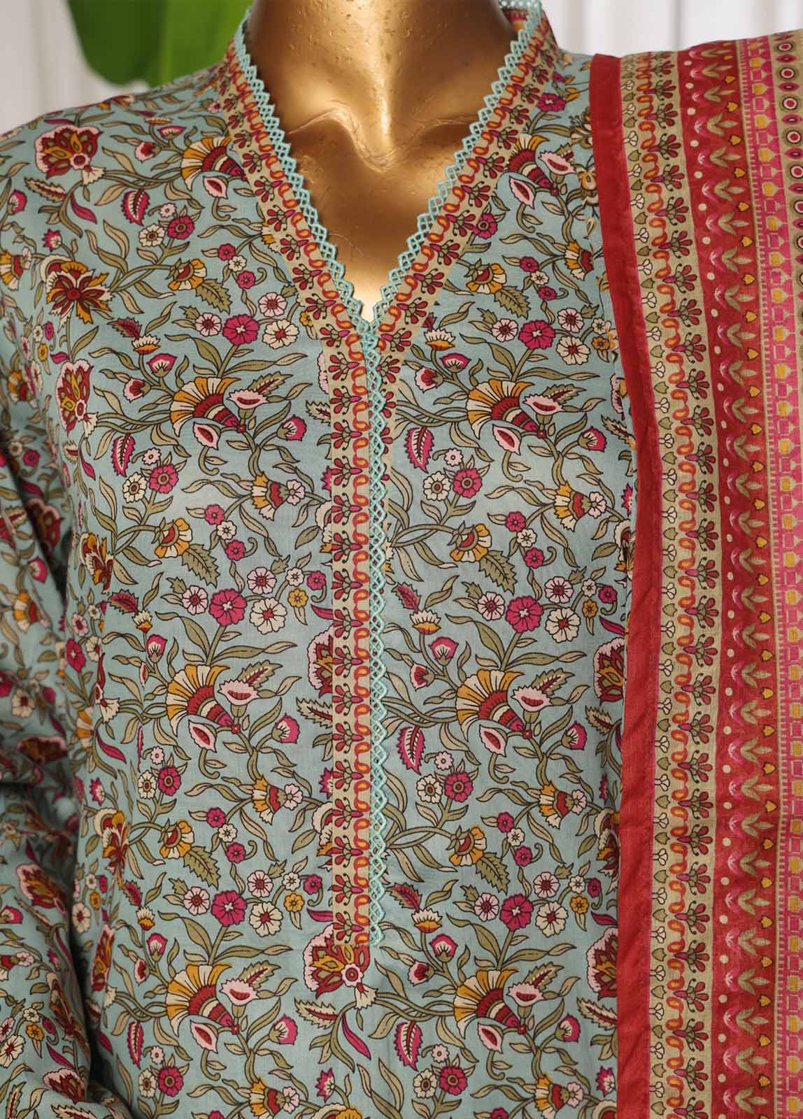 Bin Saeed Printed Lawn Stitched 3 Piece Suit