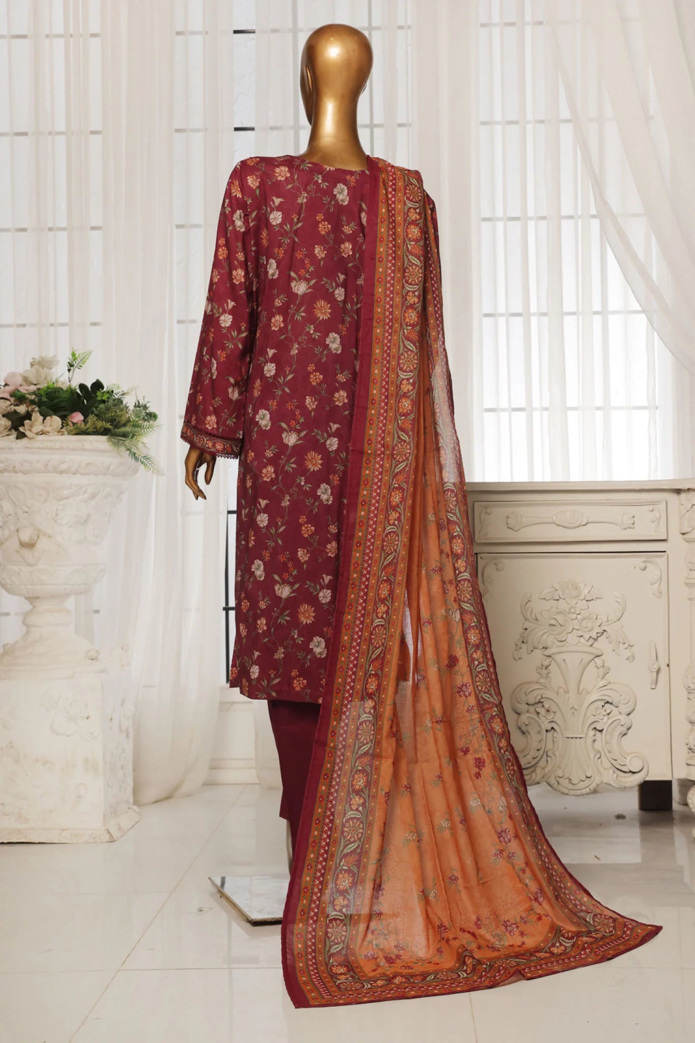 Bin Saeed Printed Lawn Stitched 3 Piece Suit