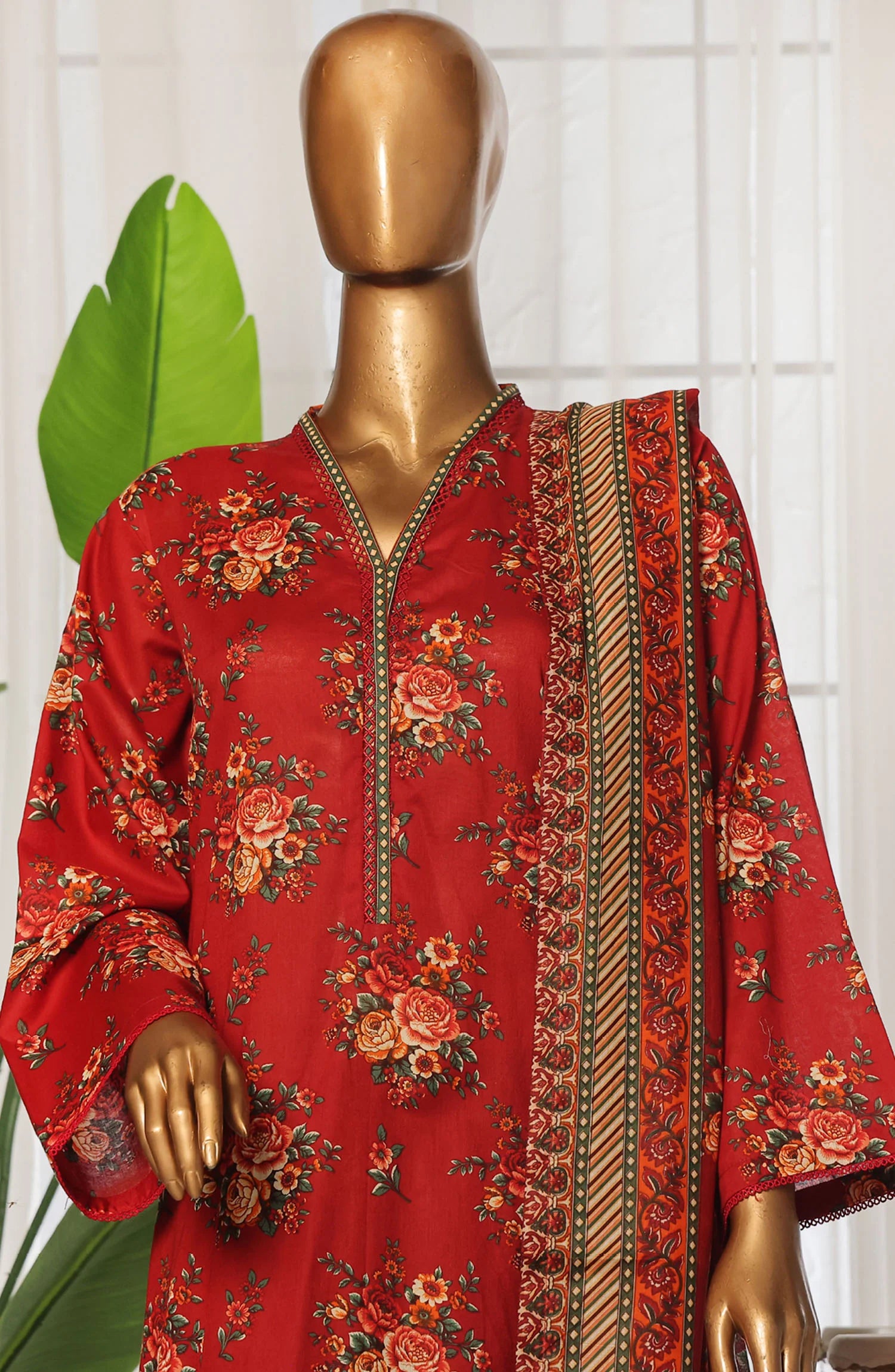 Bin Saeed Printed Lawn Stitched 3 Piece Suit