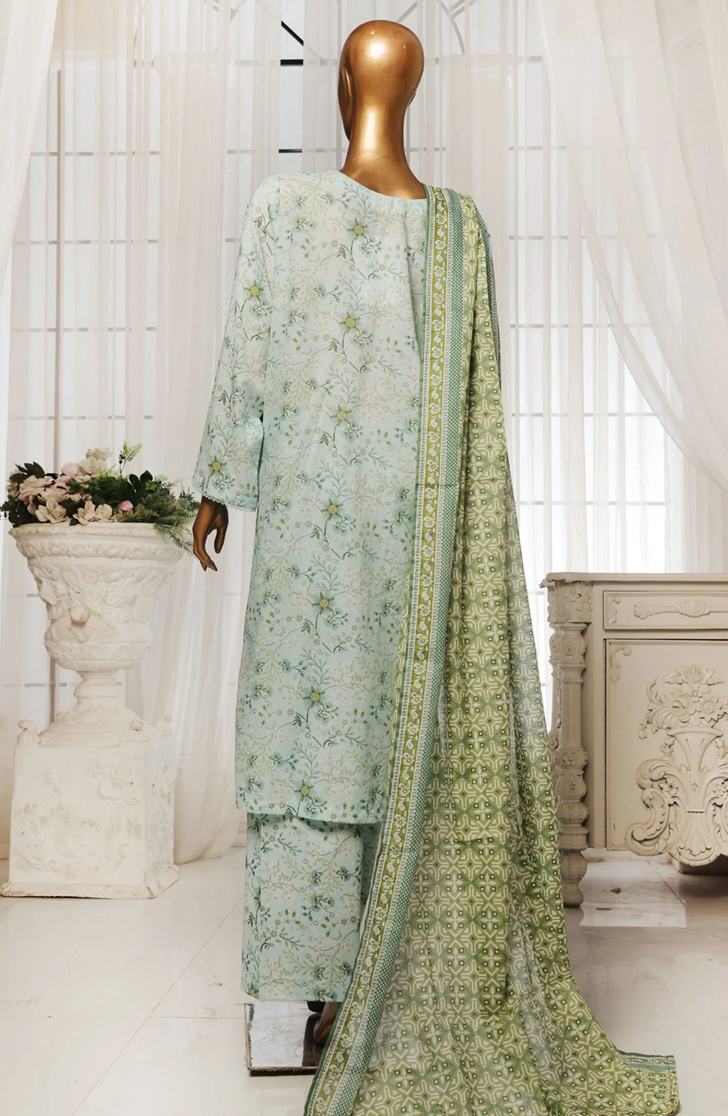Bin Saeed Printed Lawn Stitched 3 Piece Suit
