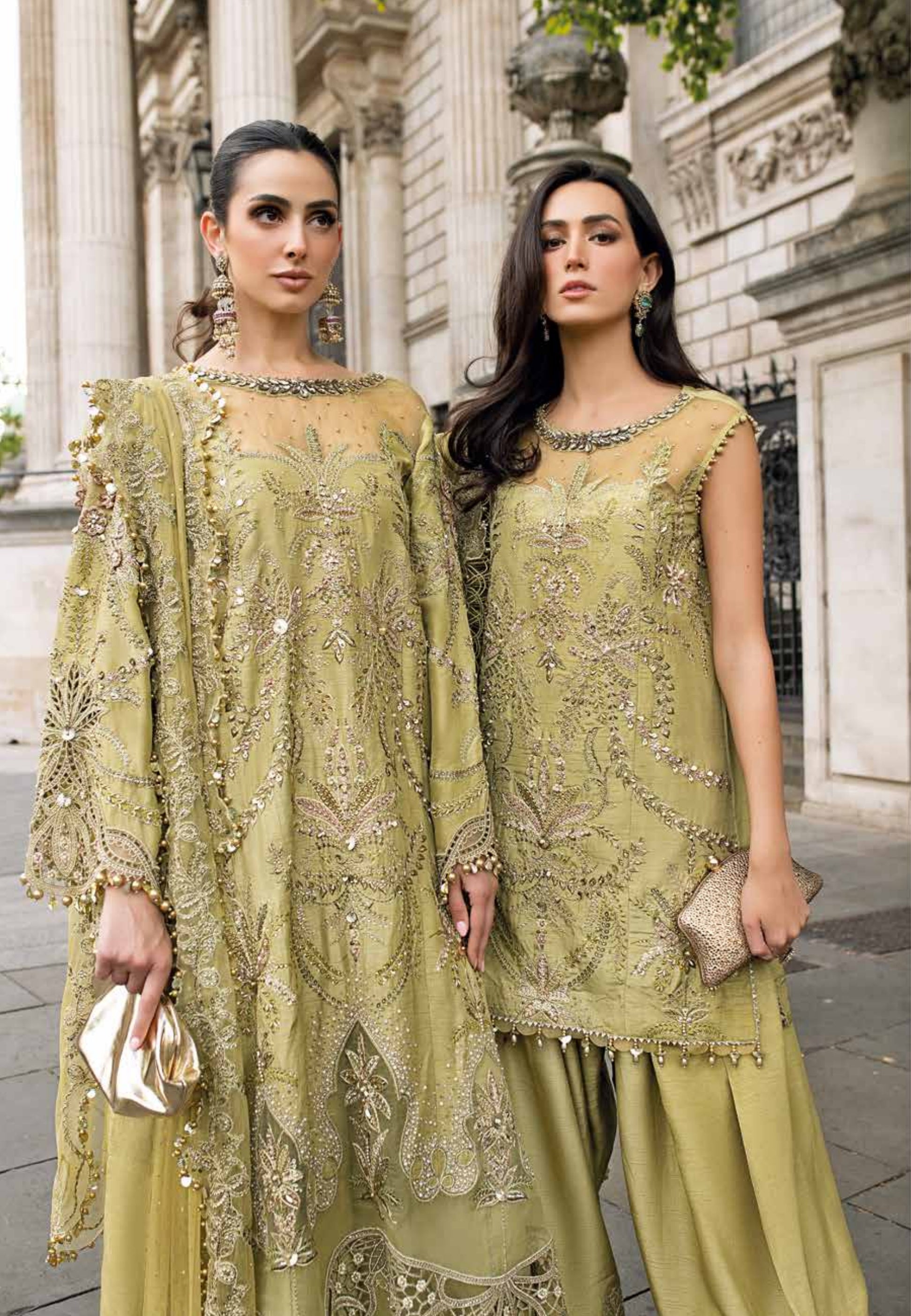 Soiree by Maria B Unstitched Raw Silk Embroidered Suits 3 Piece MB25SF D-8 - Formals Collection
