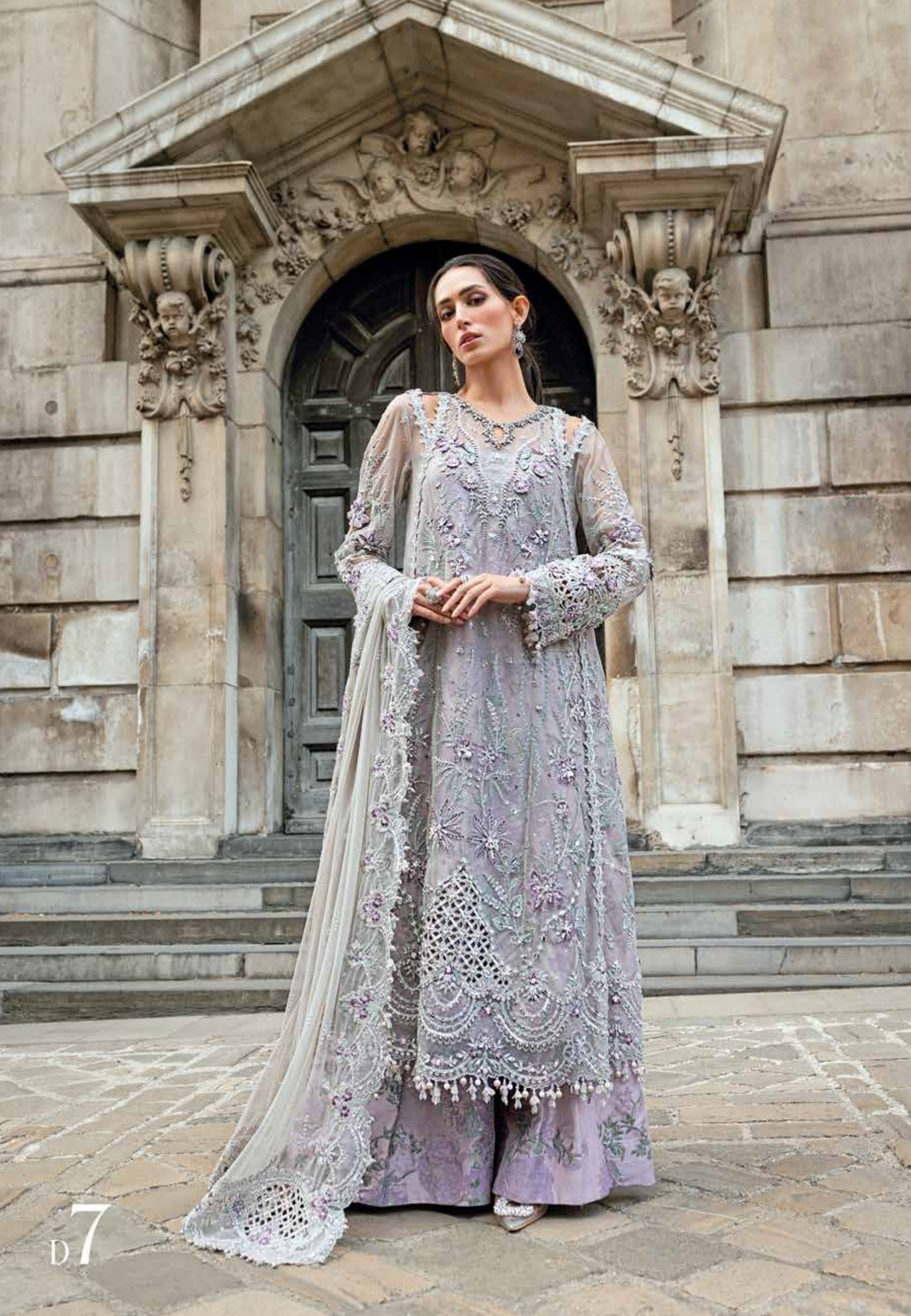Soiree by Maria B Unstitched Net Embroidered Suits 3 Piece MB25SF D-7 - Formals Collection
658871