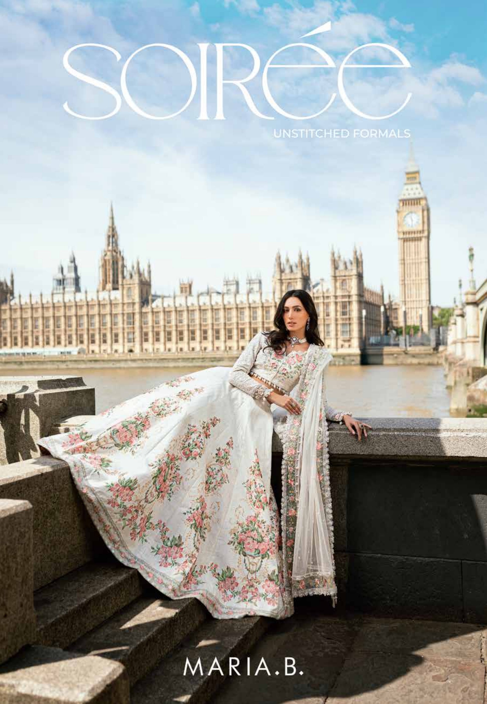 Soiree by Maria B Unstitched Raw Silk Embroidered Suits 3 Piece MB25SF D-2 - Formals Collection