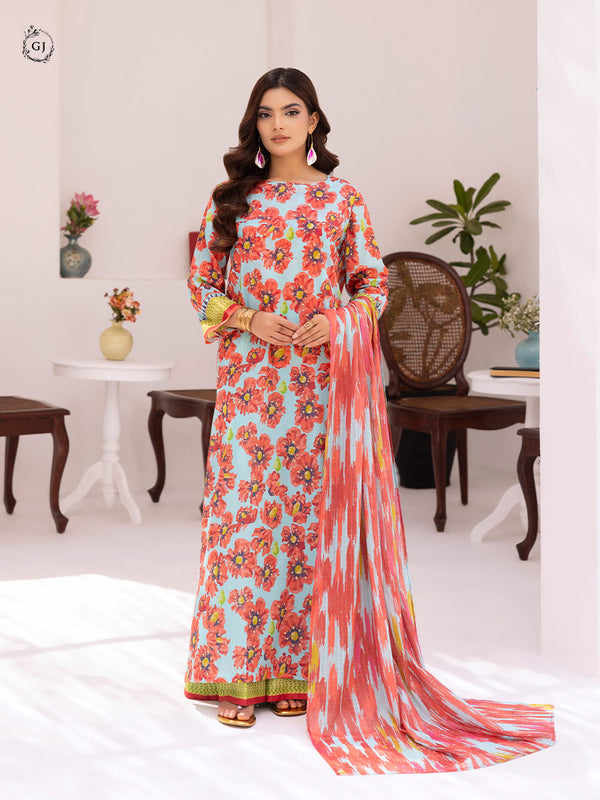 Guljee 3 PC UNSTITCHED (SHIRT TROUSER & DUPATTA)