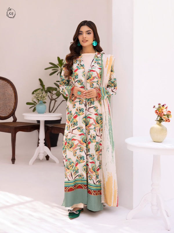 Guljee 3 PC UNSTITCHED (SHIRT TROUSER & DUPATTA)