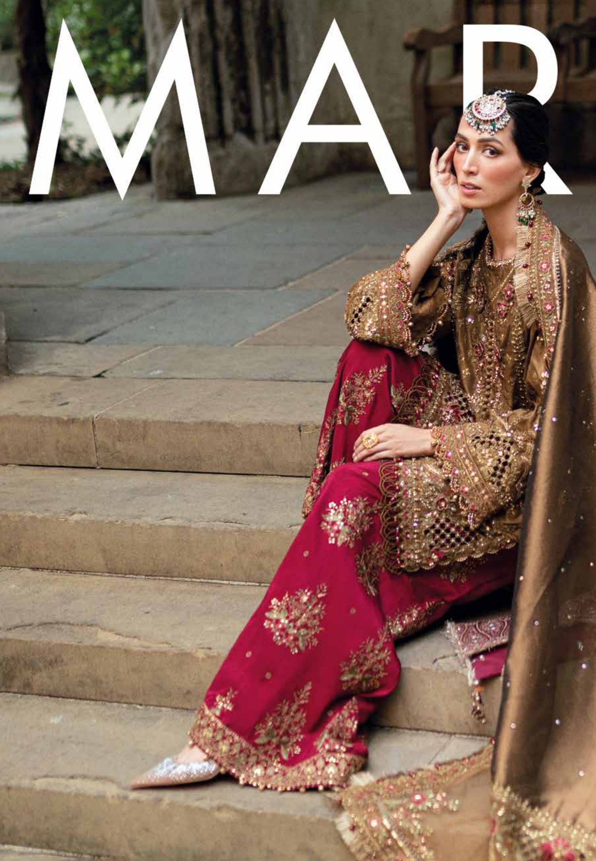 Soiree by Maria B Unstitched Raw Silk Embroidered Suits 3 Piece MB25SF D-4 - Formals Collection