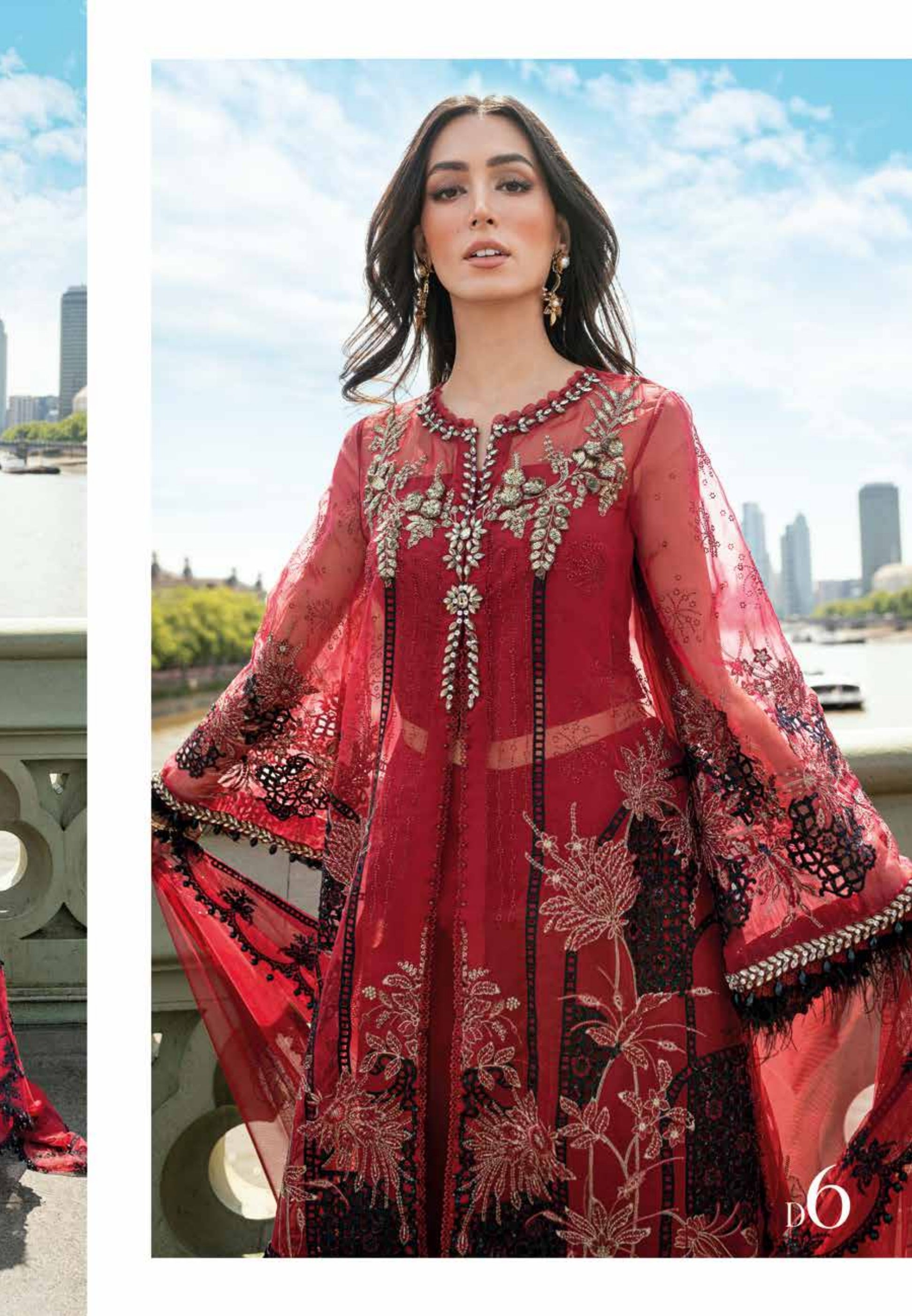 Soiree by Maria B Unstitched Net Embroidered Suits 3 Piece MB25SF D-6 - Formals Collection