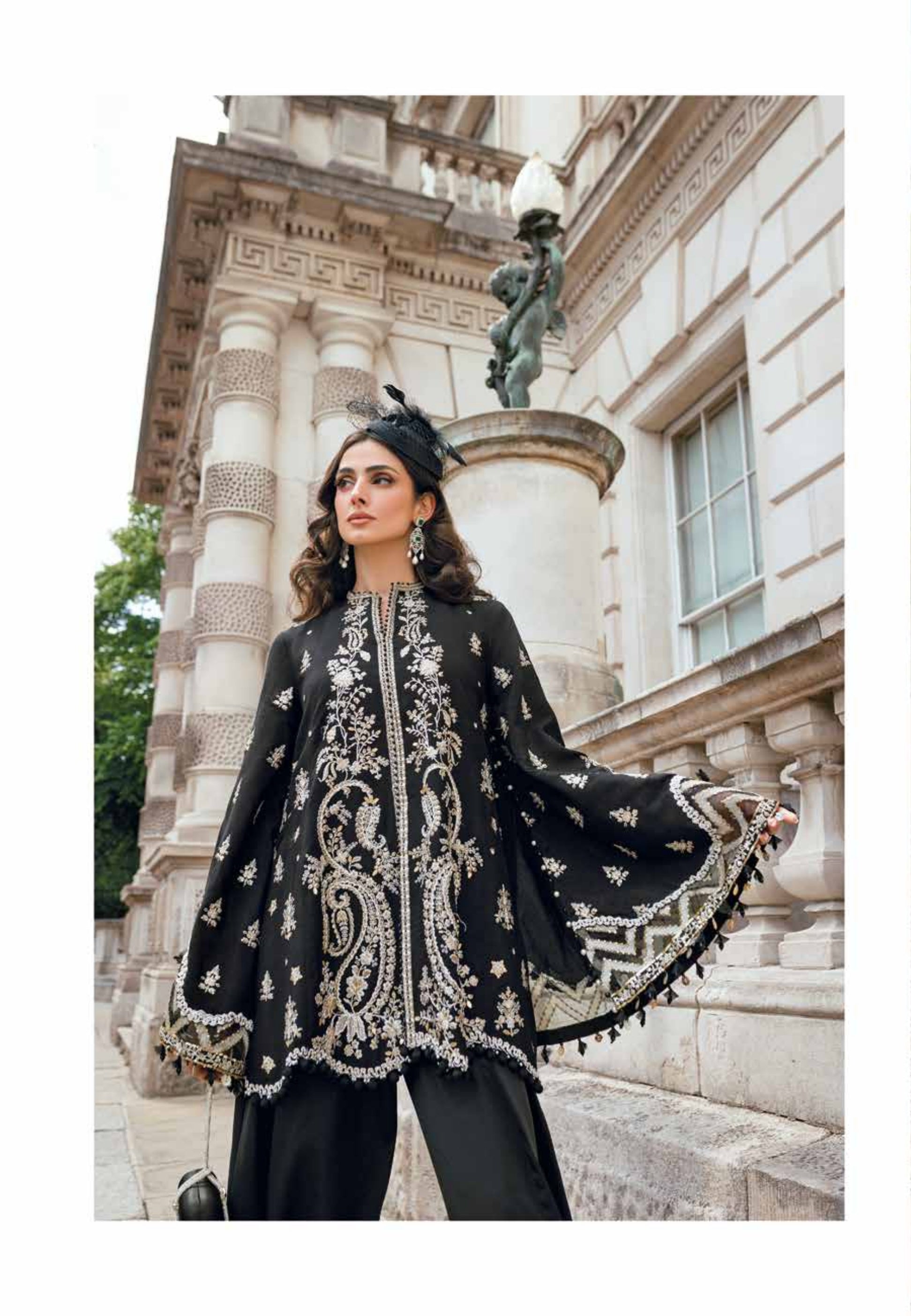 Soiree by Maria B Unstitched Raw Silk Embroidered Suits 3 Piece MB25SF D-3 - Formals Collection