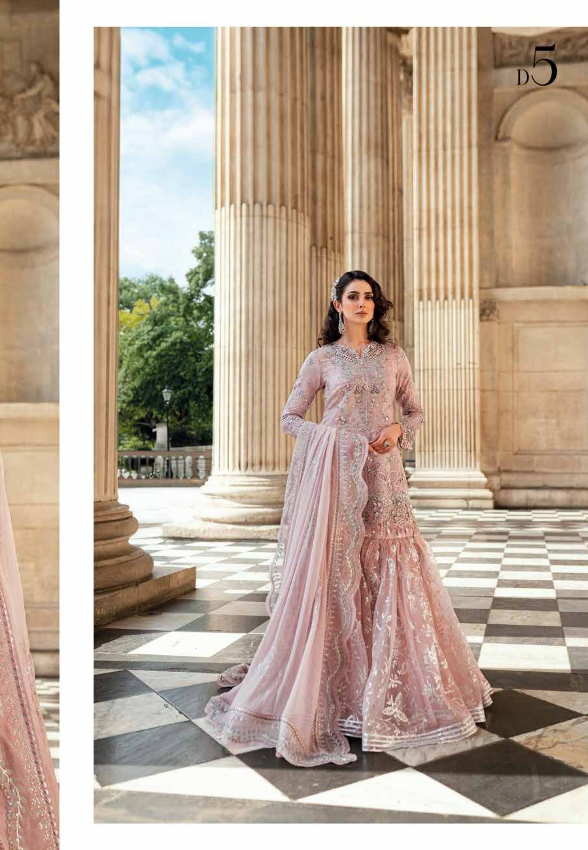 Soiree by Maria B Unstitched Raw Silk Embroidered Suits 3 Piece MB25SF D-5 - Formals Collection