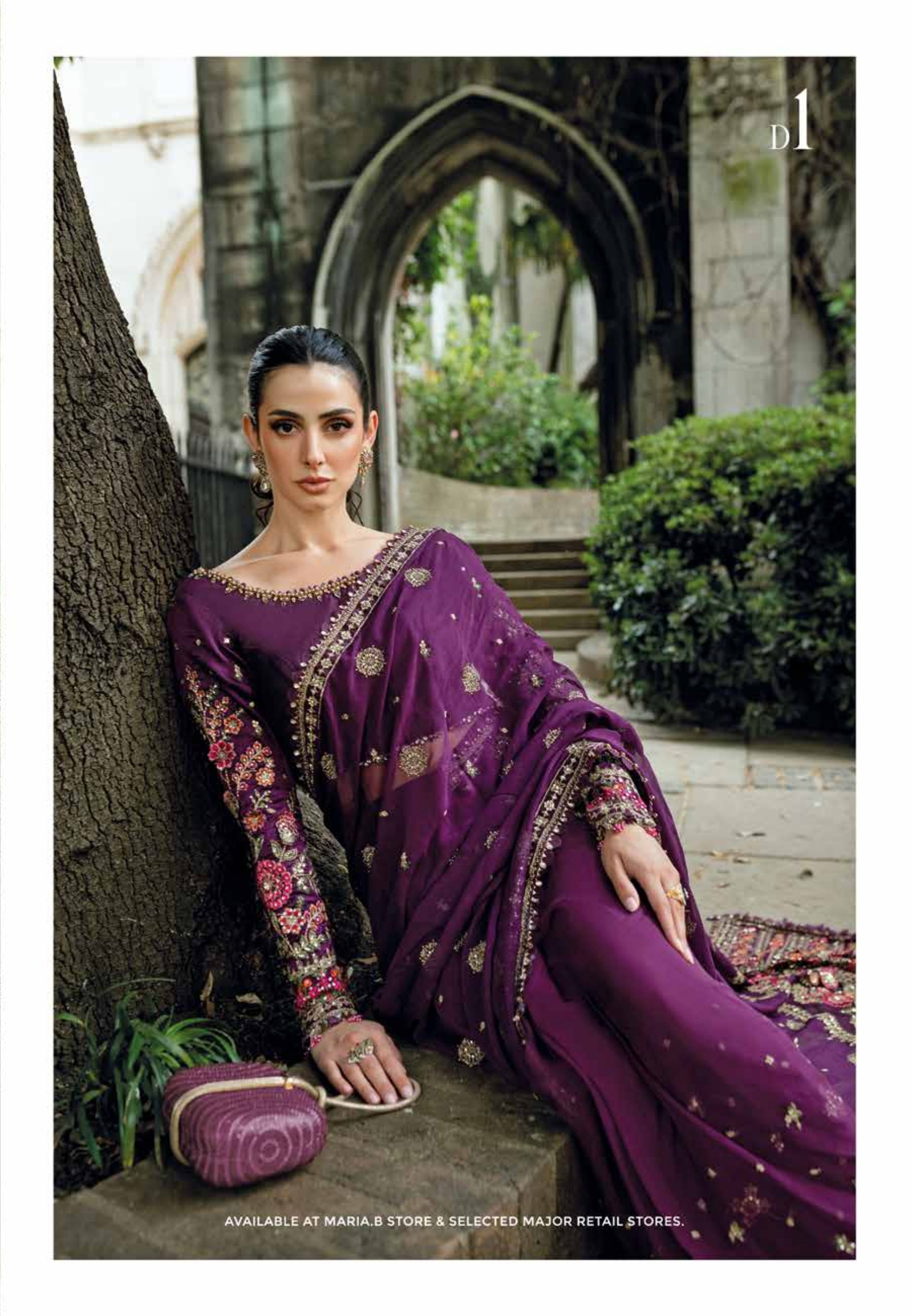 Soiree by Maria B Unstitched Raw Silk Embroidered Suits 3 Piece MB25SF D-1 - Formals Collection