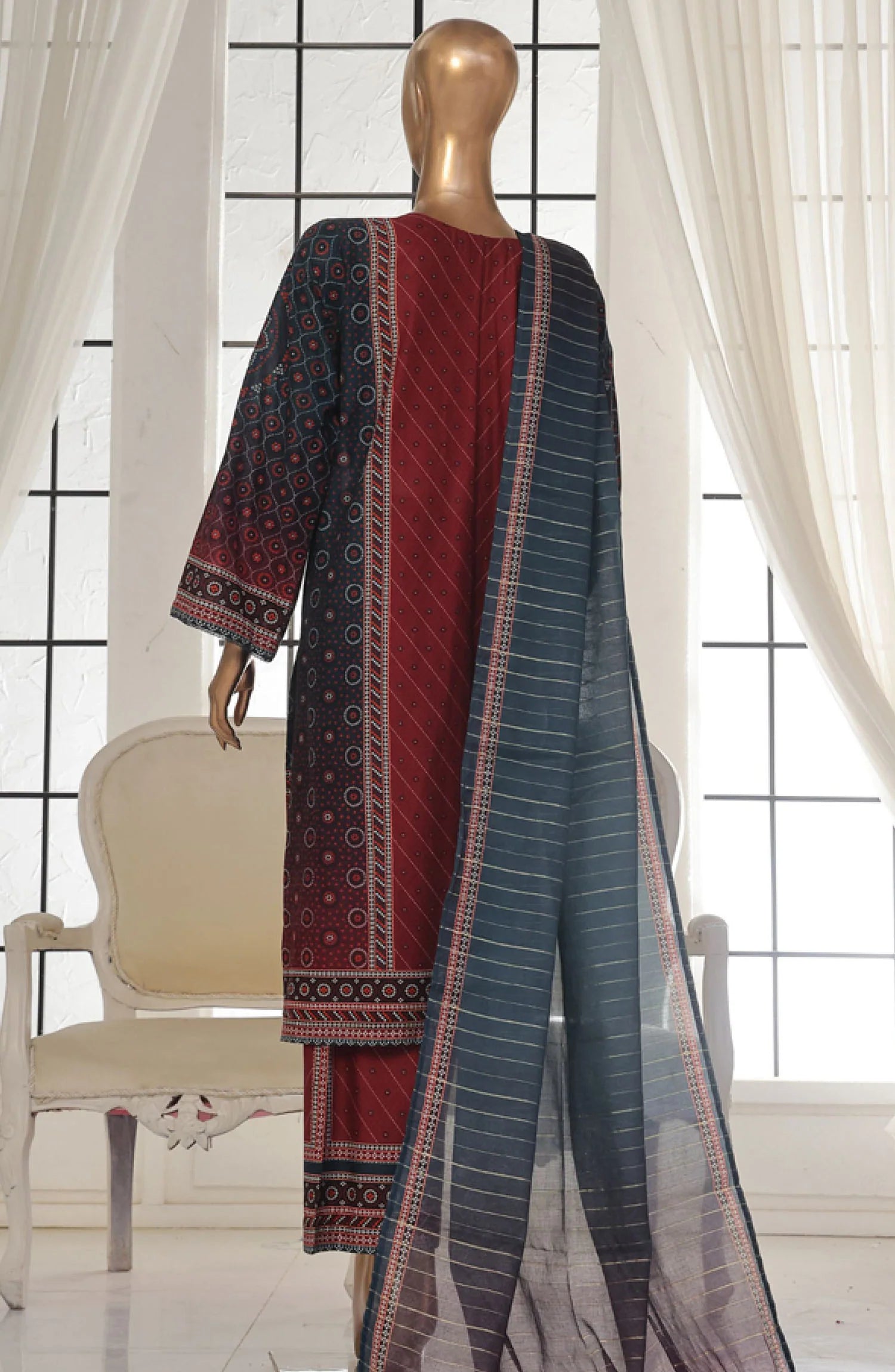 Bin Saeed Printed Lawn Stitched 3 Piece Suit